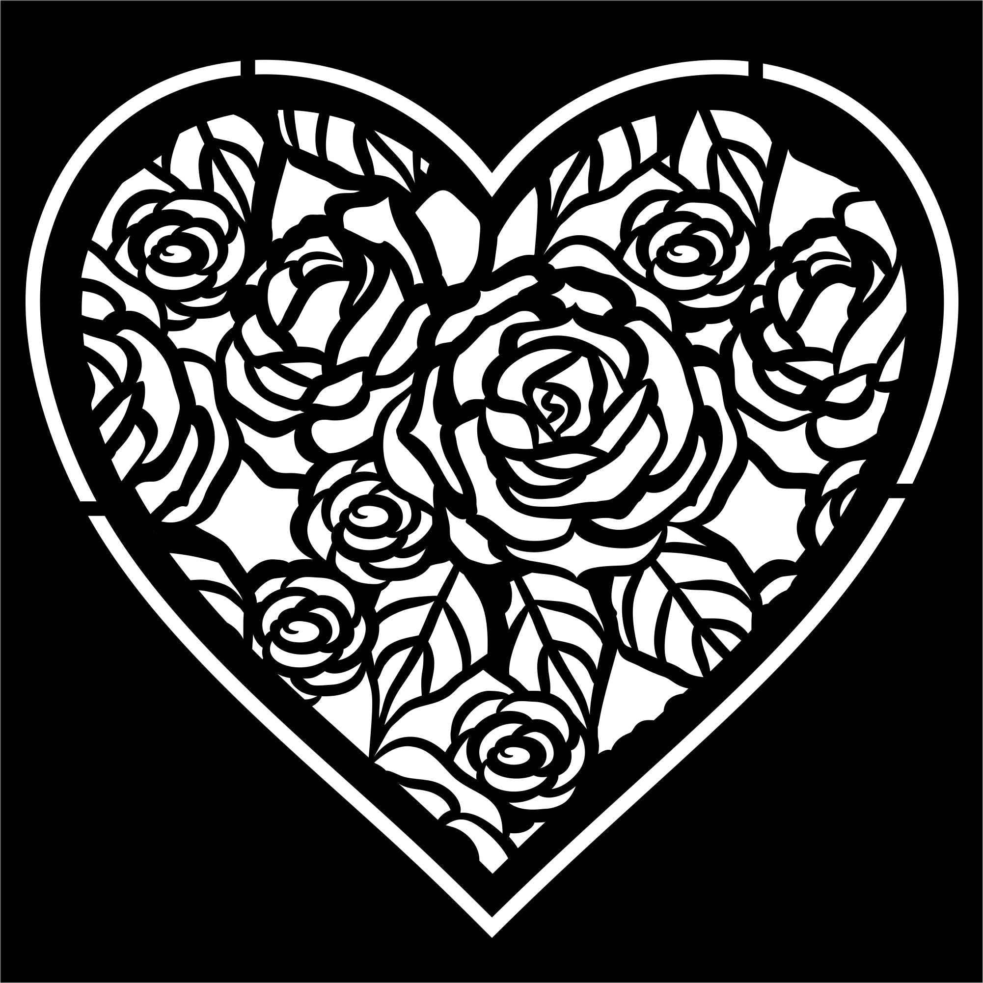 Stencil Rosy Heart 4 X 4 Inch 1Pc Pbci Lb