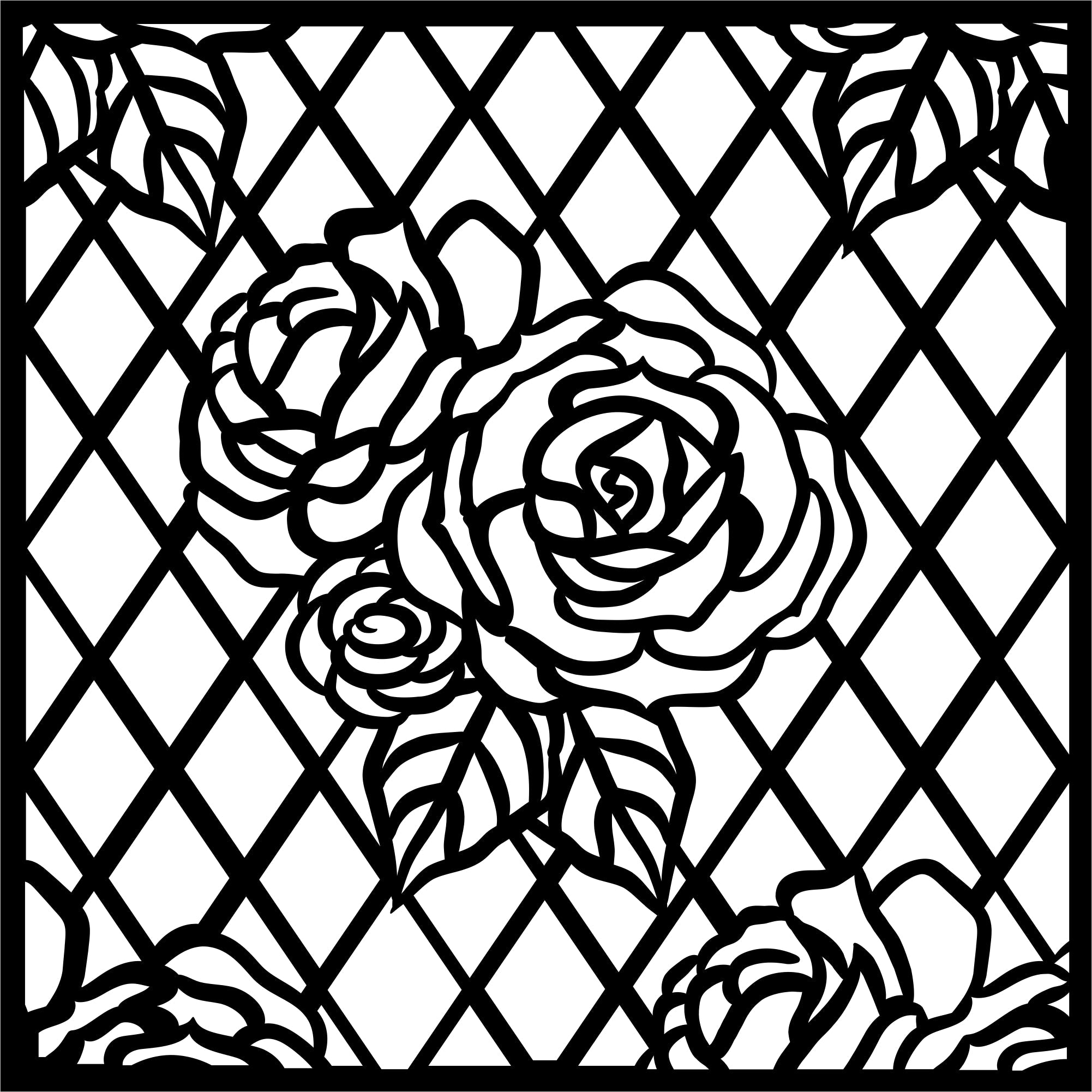 Stencil Rose Trellis 4 X 4 Inch 1Pc Pbci Lb