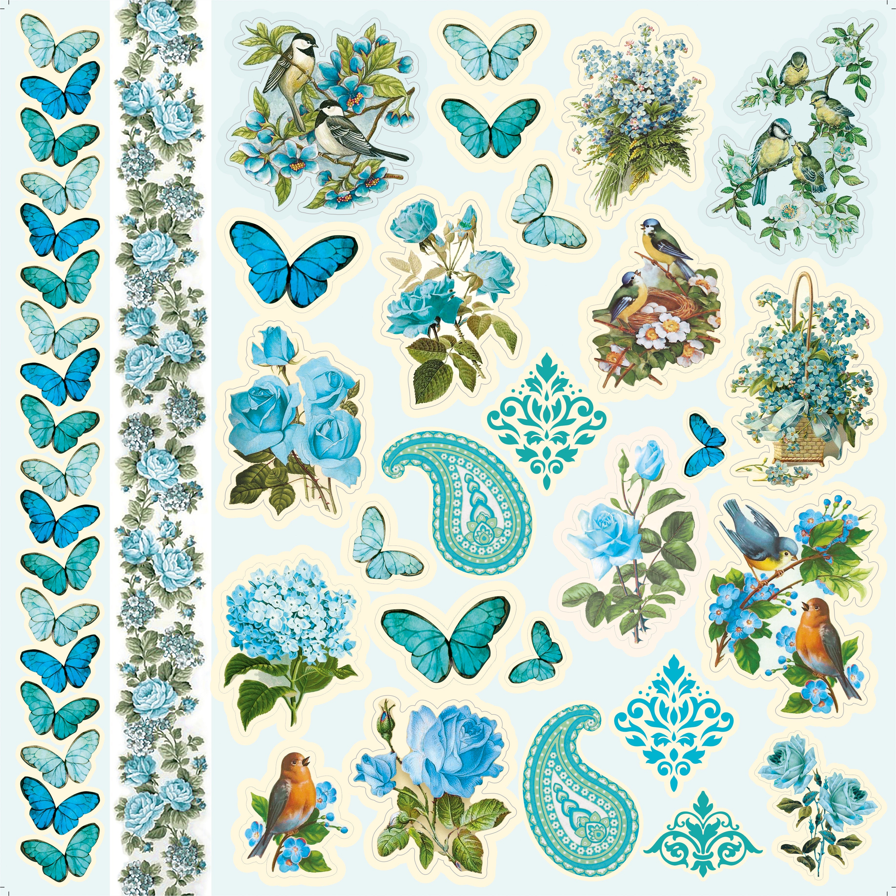 Paper Pack 12In X 12In Aqua Medley,250 gsm 12Sheets
