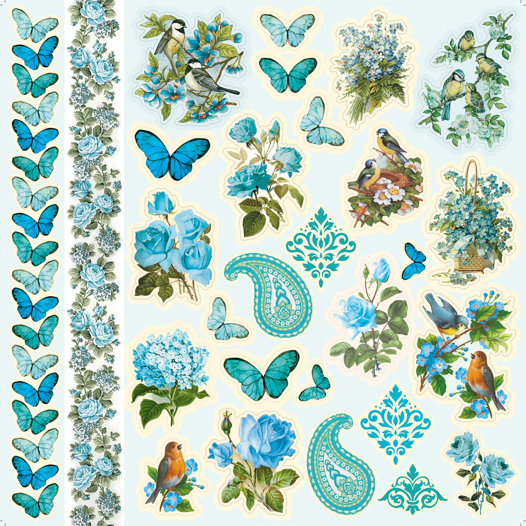 Paper Pack 12In X 12In Aqua Medley,250 gsm 12Sheets