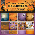 12 x12 inch Printed Cardstock pack- Halloween, 12 Sheets, 12 Designs, 250 gsm
