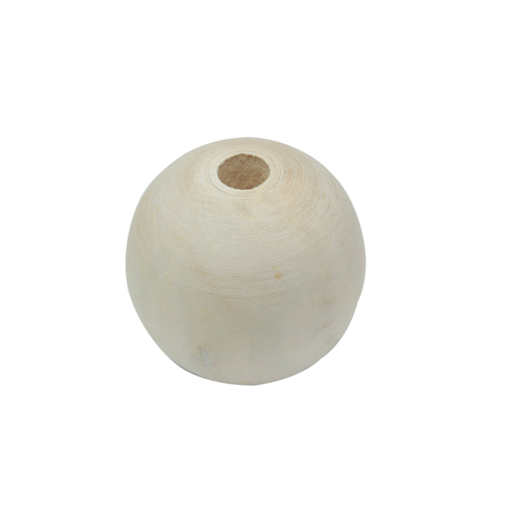 Wooden Ball With Hole 1.5Inch Natural 4Pc