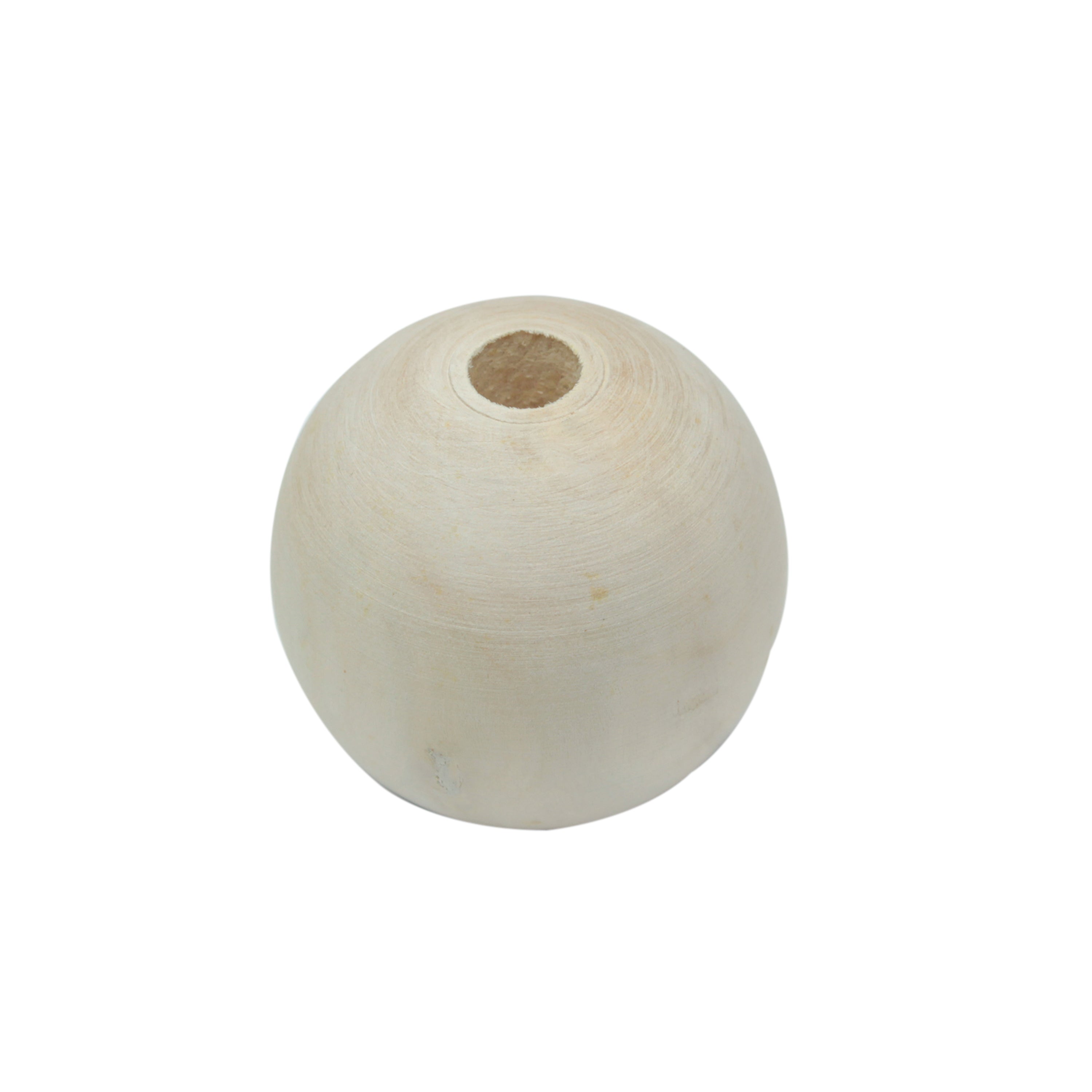 Wooden Ball With Hole 1.5Inch Natural 4Pc