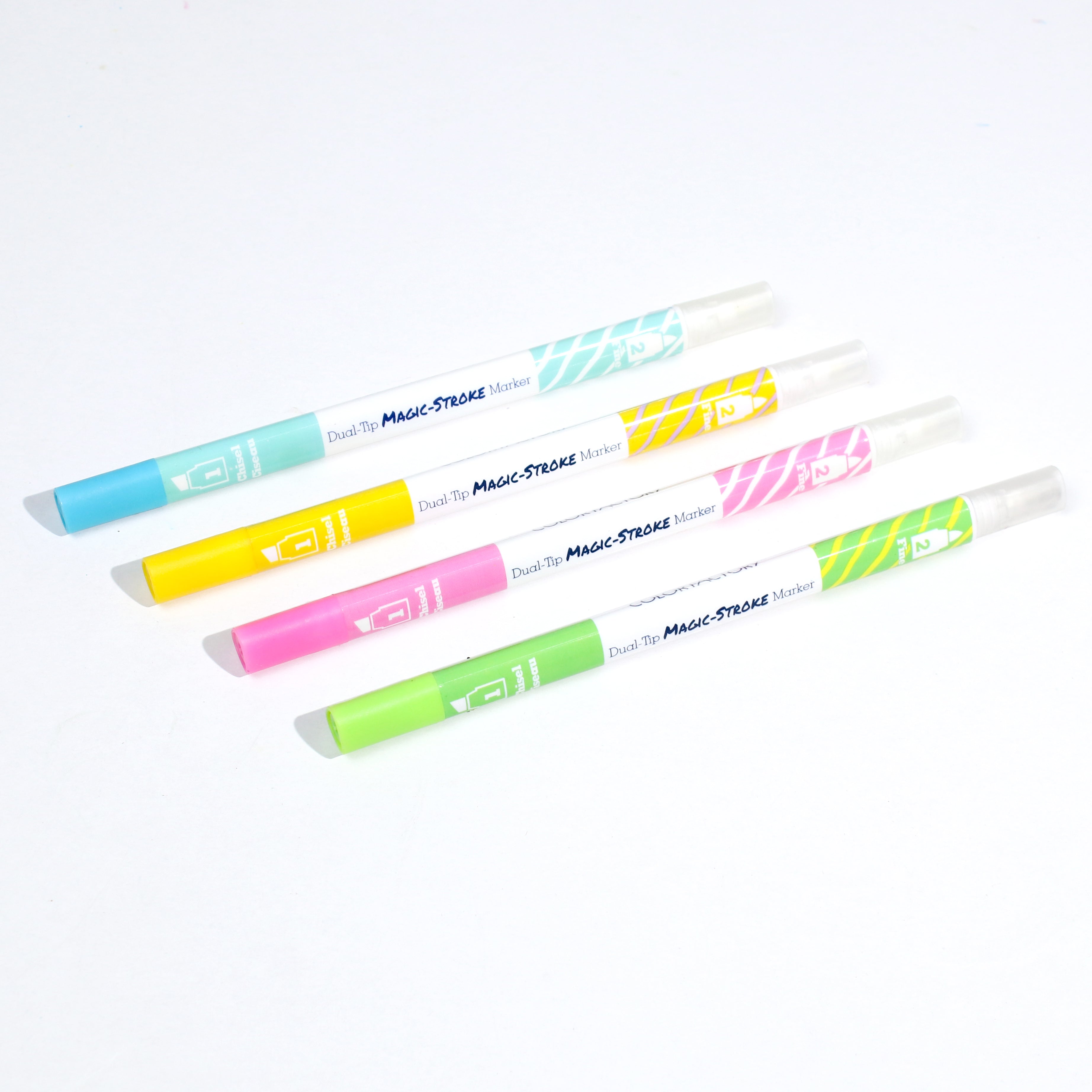Dual-Tip Magic-Stroke Markers Asst Pastels 4Pc Blistter Mc