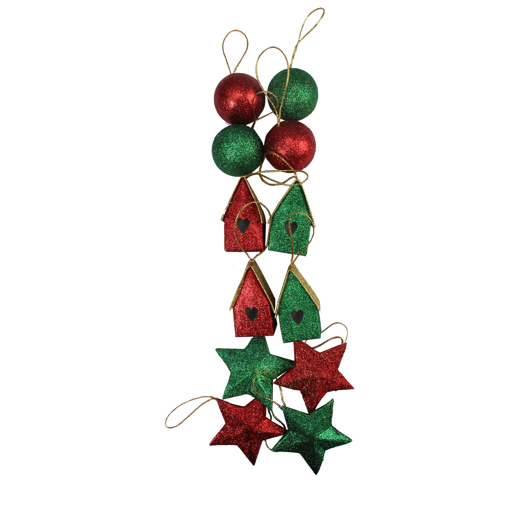 Handmade Christmas Ornaments - Traditional Colours, Assorted