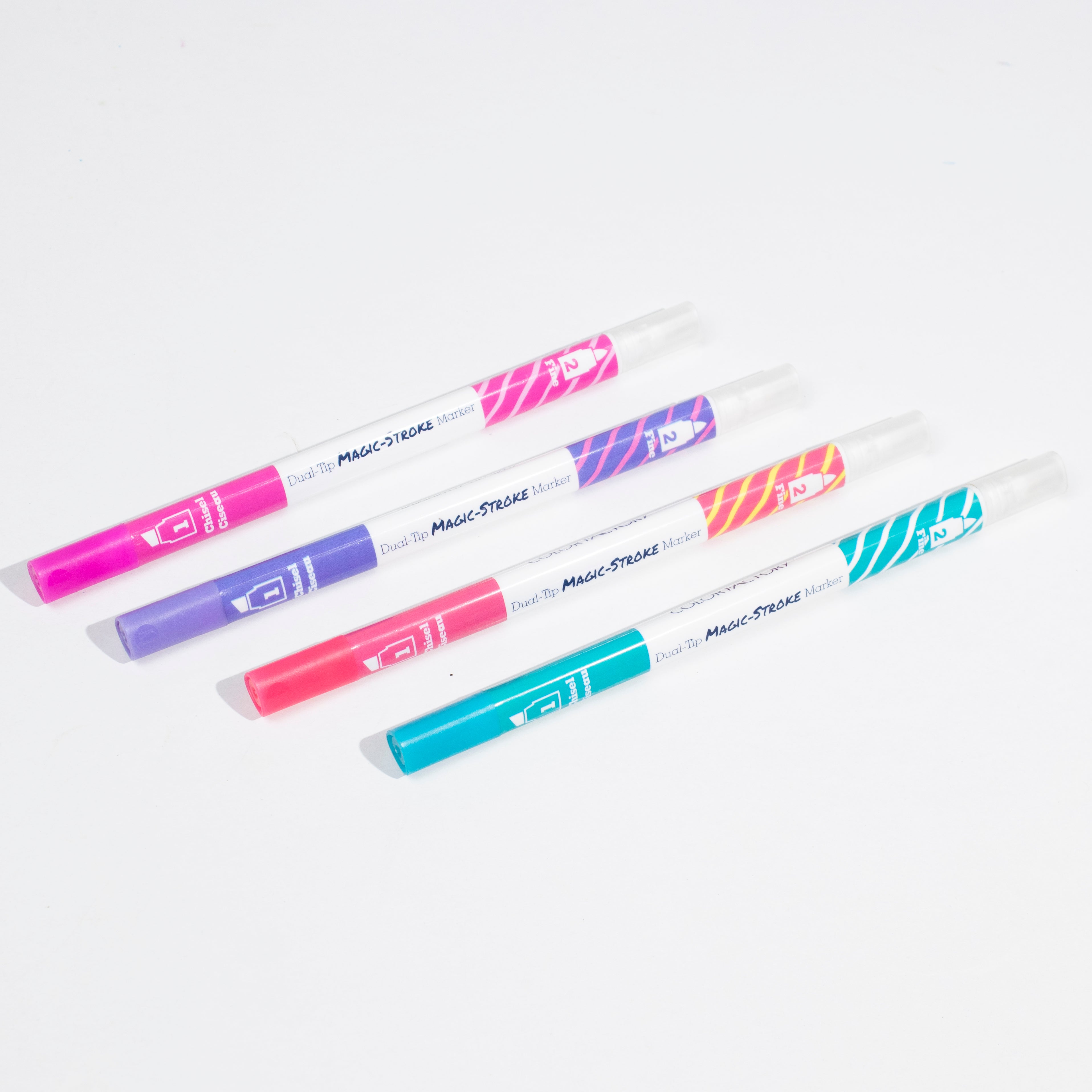 Dual-Tip Magic-Stroke Markers Asst Brights 4Pc Blistter Mc