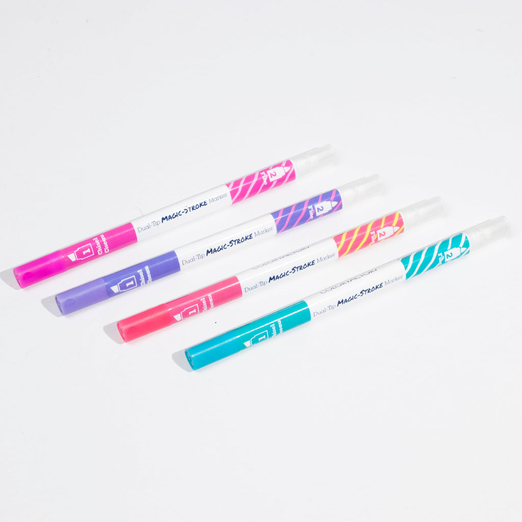 Dual-Tip Magic-Stroke Markers Asst Brights 4Pc Blistter Mc