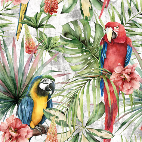 Decoupage Napkin Tropical Parrots 13x13Inch 3Ply 1Pc