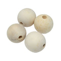 Wooden Ball With Hole 1.5Inch Natural 4Pc