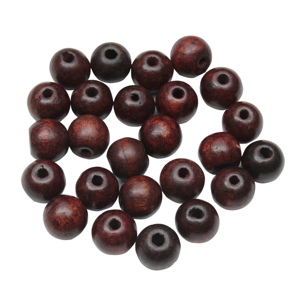Wooden Beads 16Mm Brown Polished 25Pcs