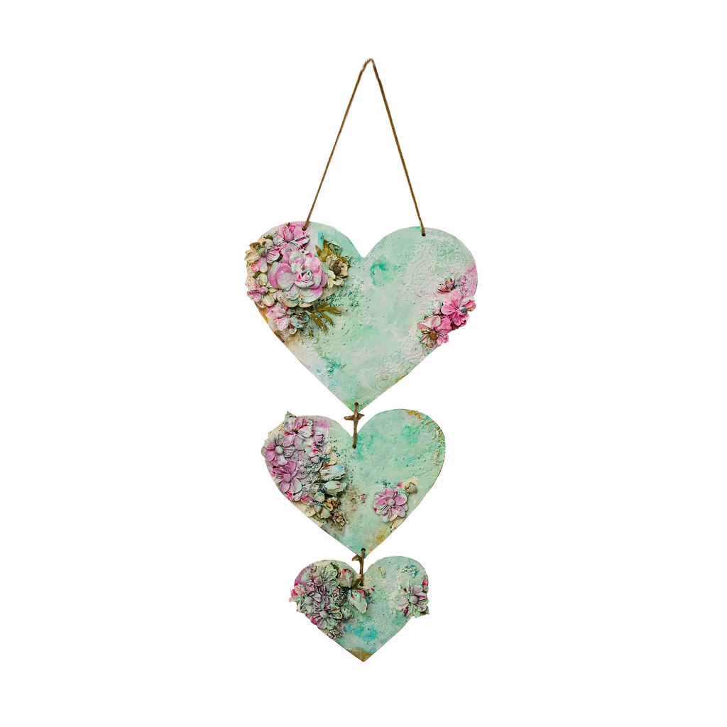 MDF Hanging Heart With Jute Twine 10 X 8Inch 8 X 6.5Inch 6 X 5Inch 5.5Mm Thick 3Pc Pb Lb