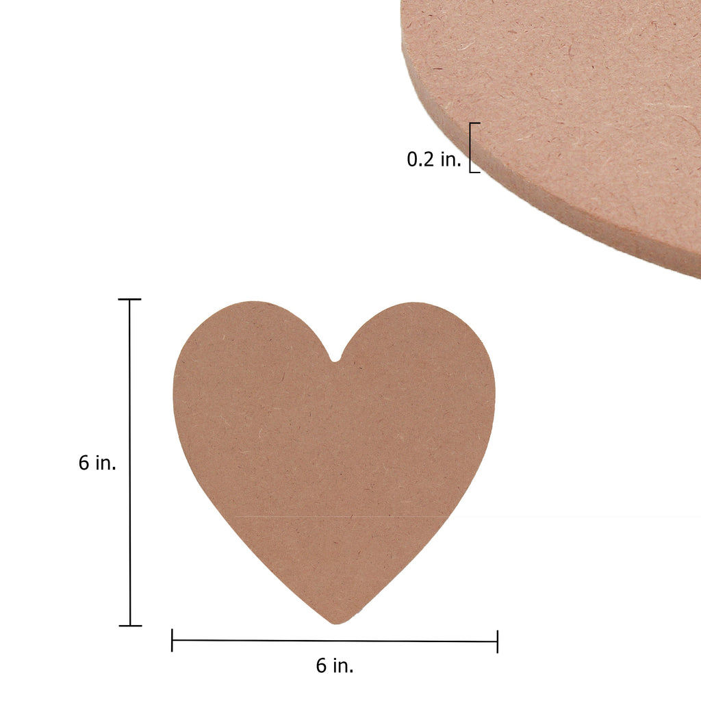 MDF Blank Heart 6 X 6Inch 5.5Mm Thick 1Pc Lb