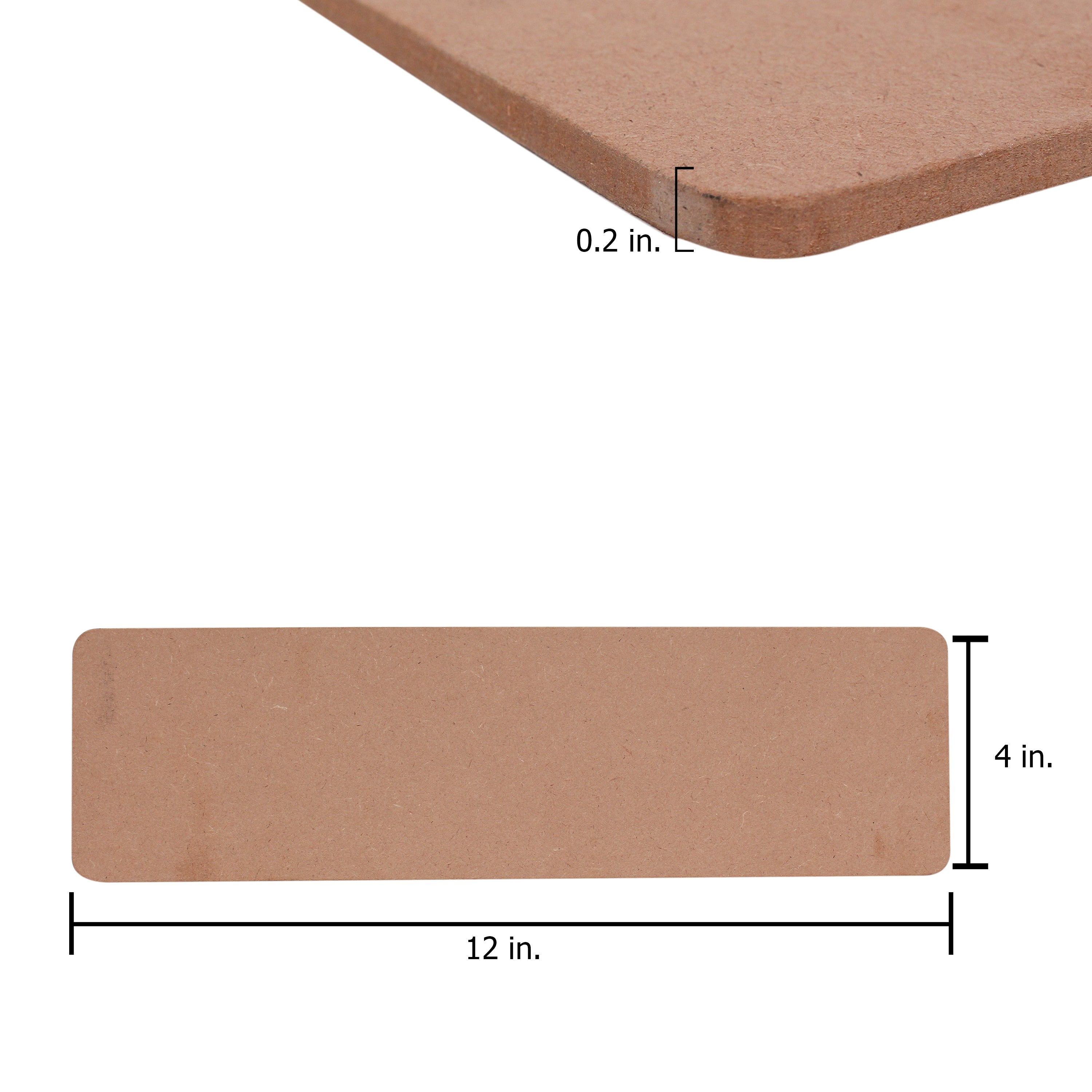 MDF Blank Rectangle 12 X 4Inch 5.5Mm Thick 1Pc Lb