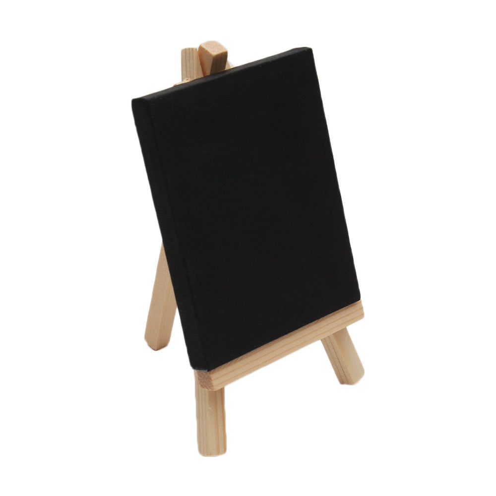 Easel With Canvas Set Canvas Size 8X10Cm Easel Size 14.5X8.5Cm Black 1Pc Ib
