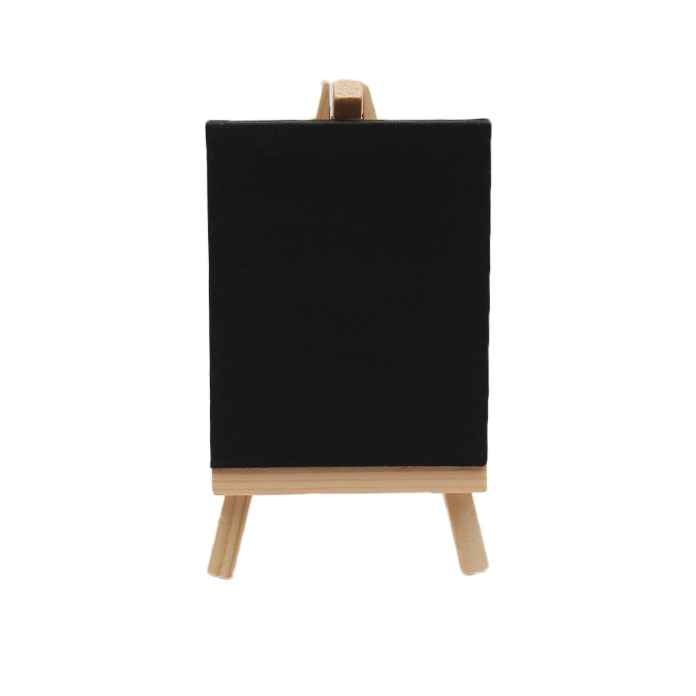 Easel With Canvas Set Canvas Size 8X10Cm Easel Size 14.5X8.5Cm Black 1Pc Ib