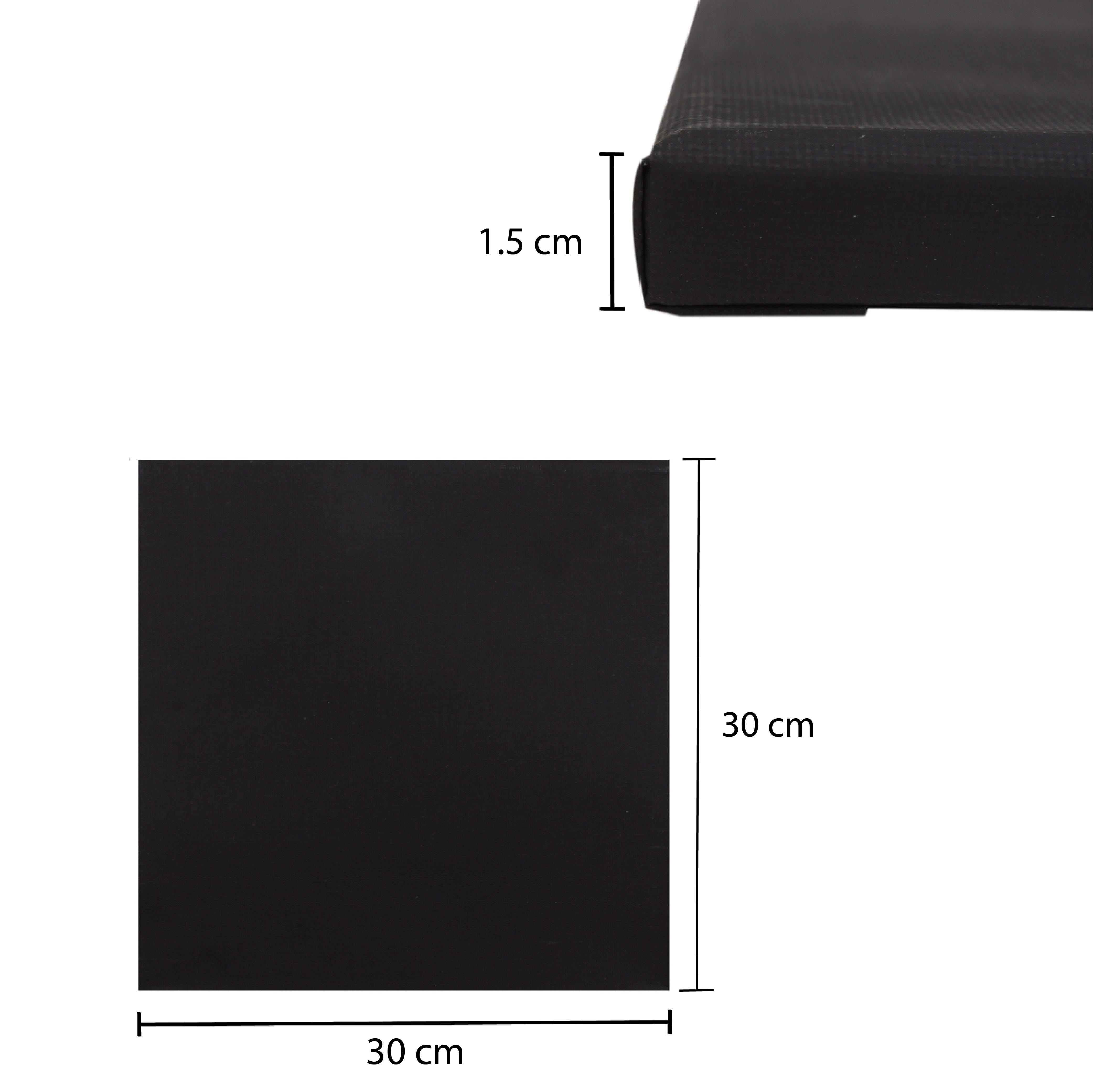 Streched Canvas 30X30Cm Black 1Pc Ib