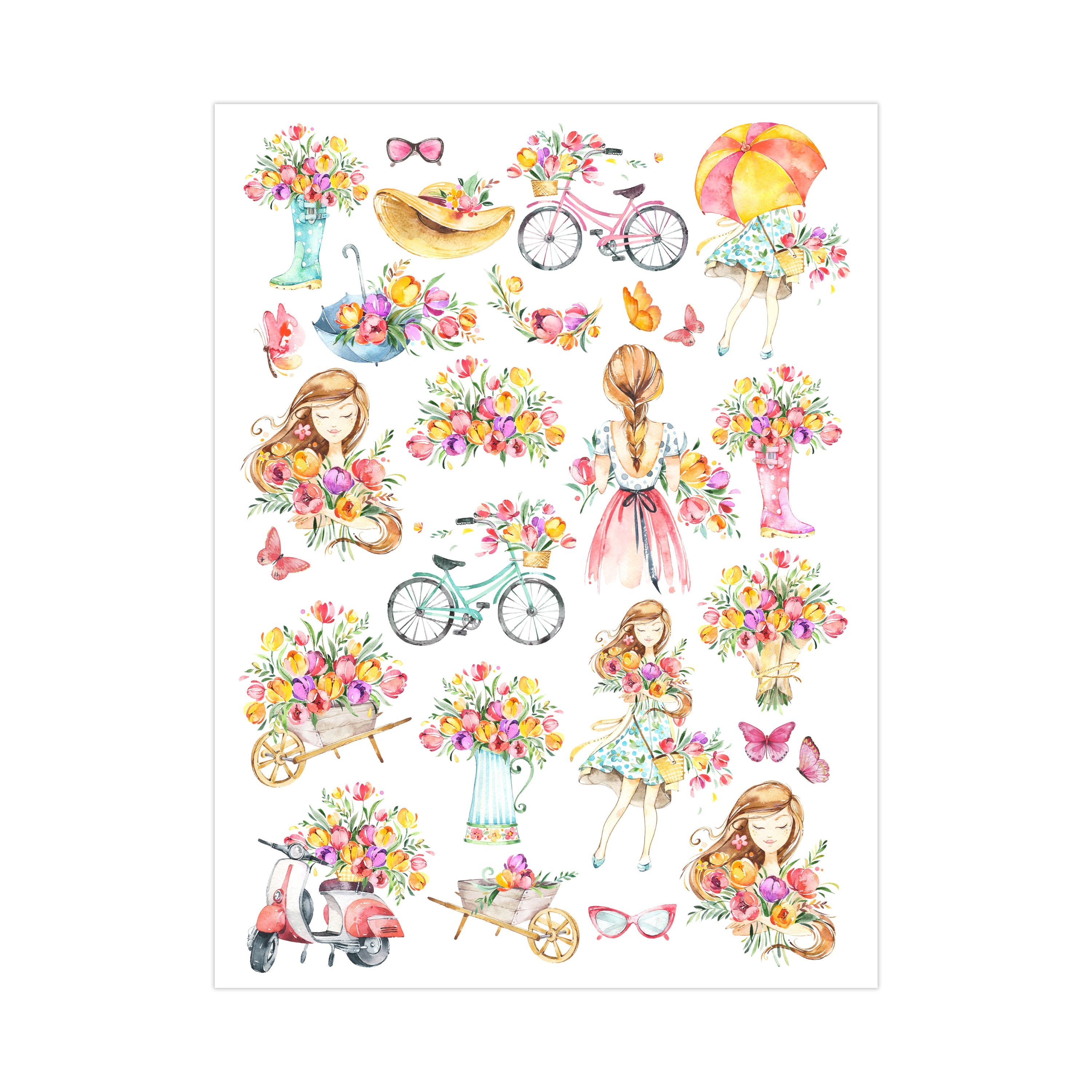Deco Transfer Sheet Flower Love 10Inch X 7.5Inch 1Pc Lb