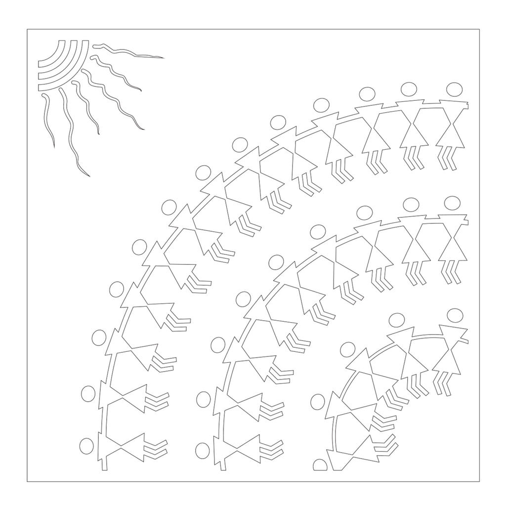 Stencil Warli Dancers 4 X 4Inch 1Pc Pbci Lb