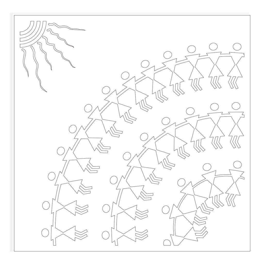 Stencil Warli Dancers 4 X 4Inch 1Pc Pbci Lb