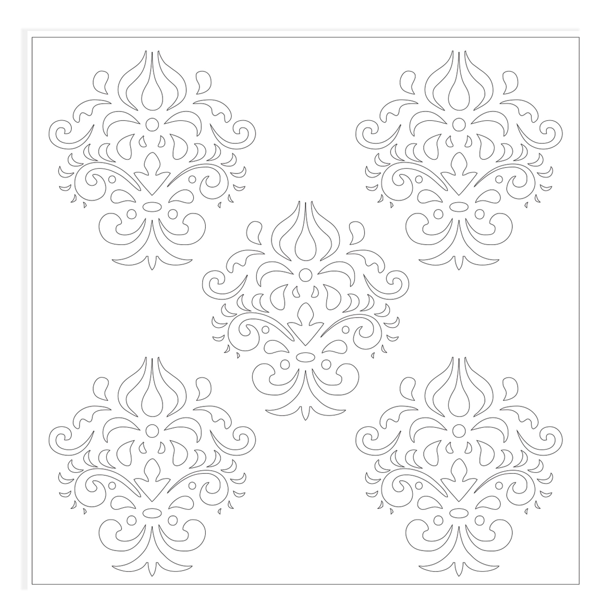Stencil Damask Elegance 4 X 4Inch 1Pc Pbci Lb