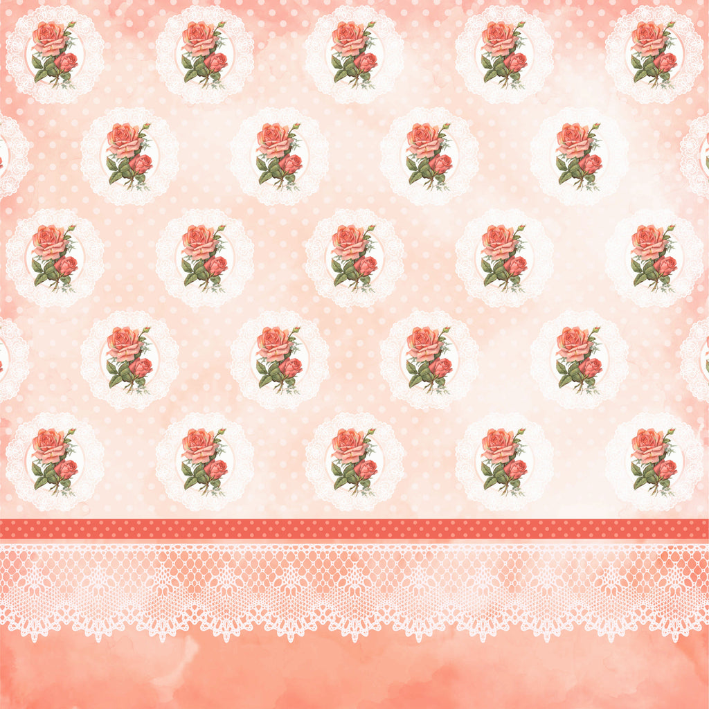 Paper Pack 12In X 12In Poppies & Roses 12 Sheets 250Gsm Lb