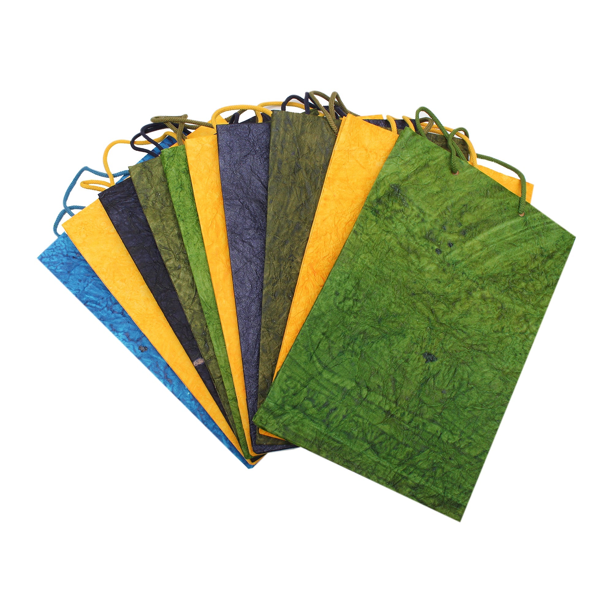 Textured Paper Bag Asst Col Big 10Pc Ib