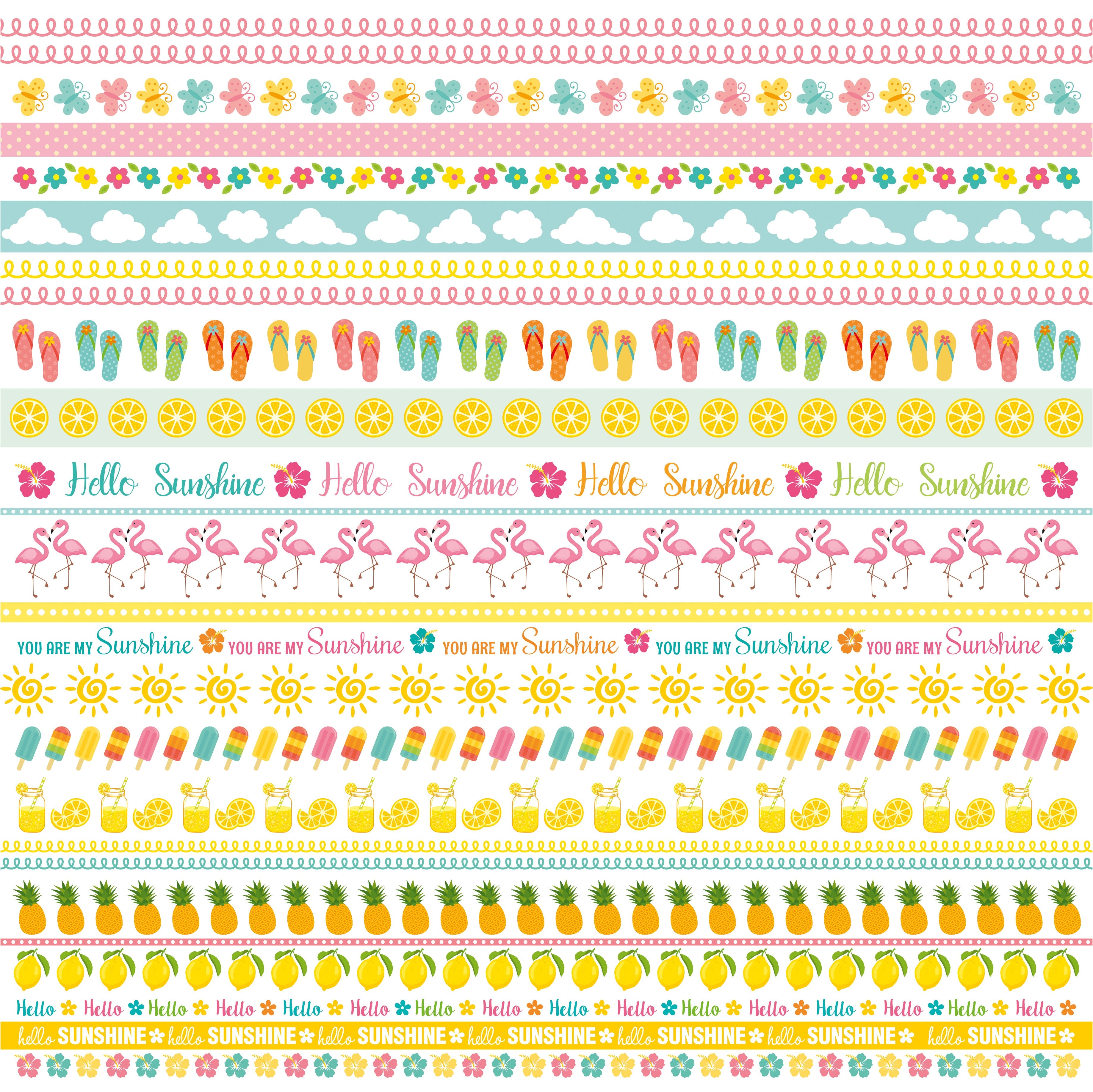 Paper Pack 12In X 12In Sunshine And Lemonade 12Sheets 250Gsm