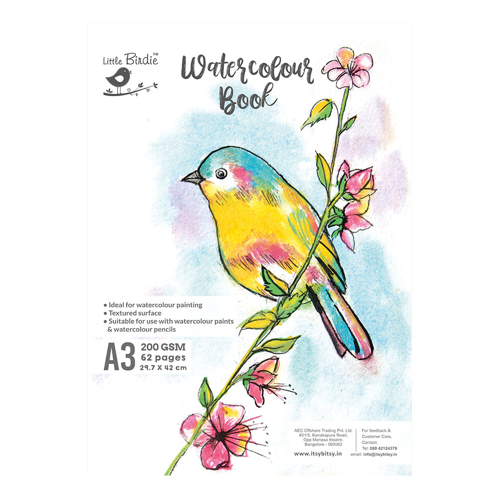 Itsy Bitsy Water Colour Book A3, 62 Pages, 29.7 x 42cm