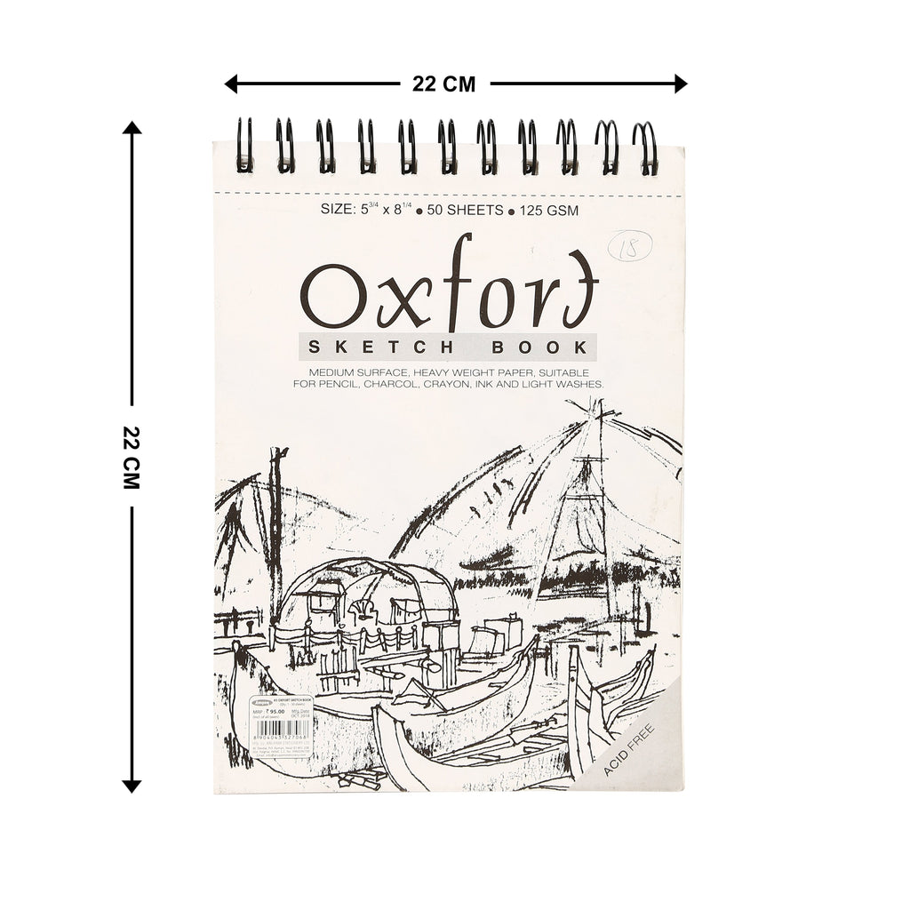 Oxford Sketch Drawing Book Wireo Bound A5 140Gsm Soft Cover 50Sheets An