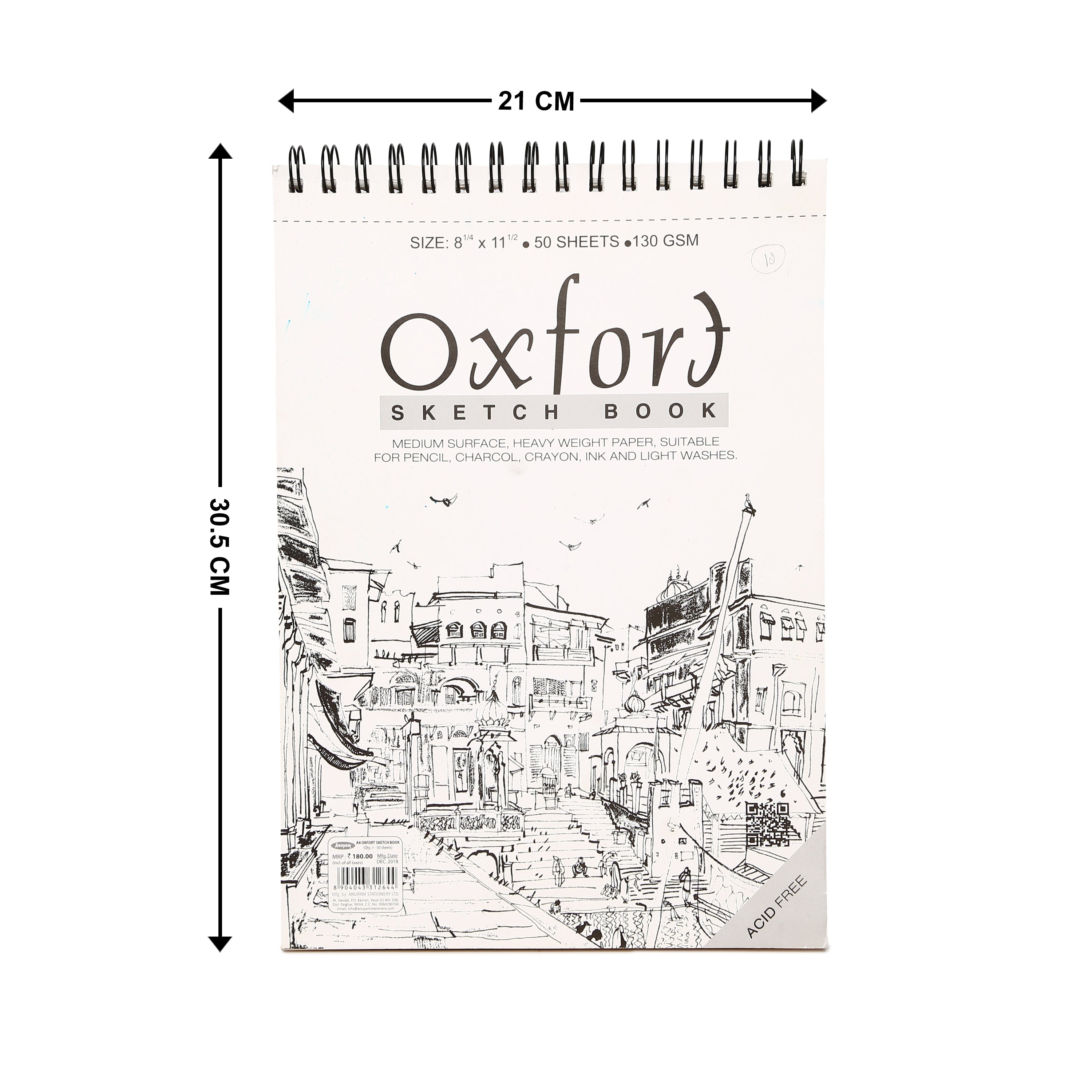 Sketch Drawing Book Wireo Bound A4 140Gsm Soft Cover 50Sheets An