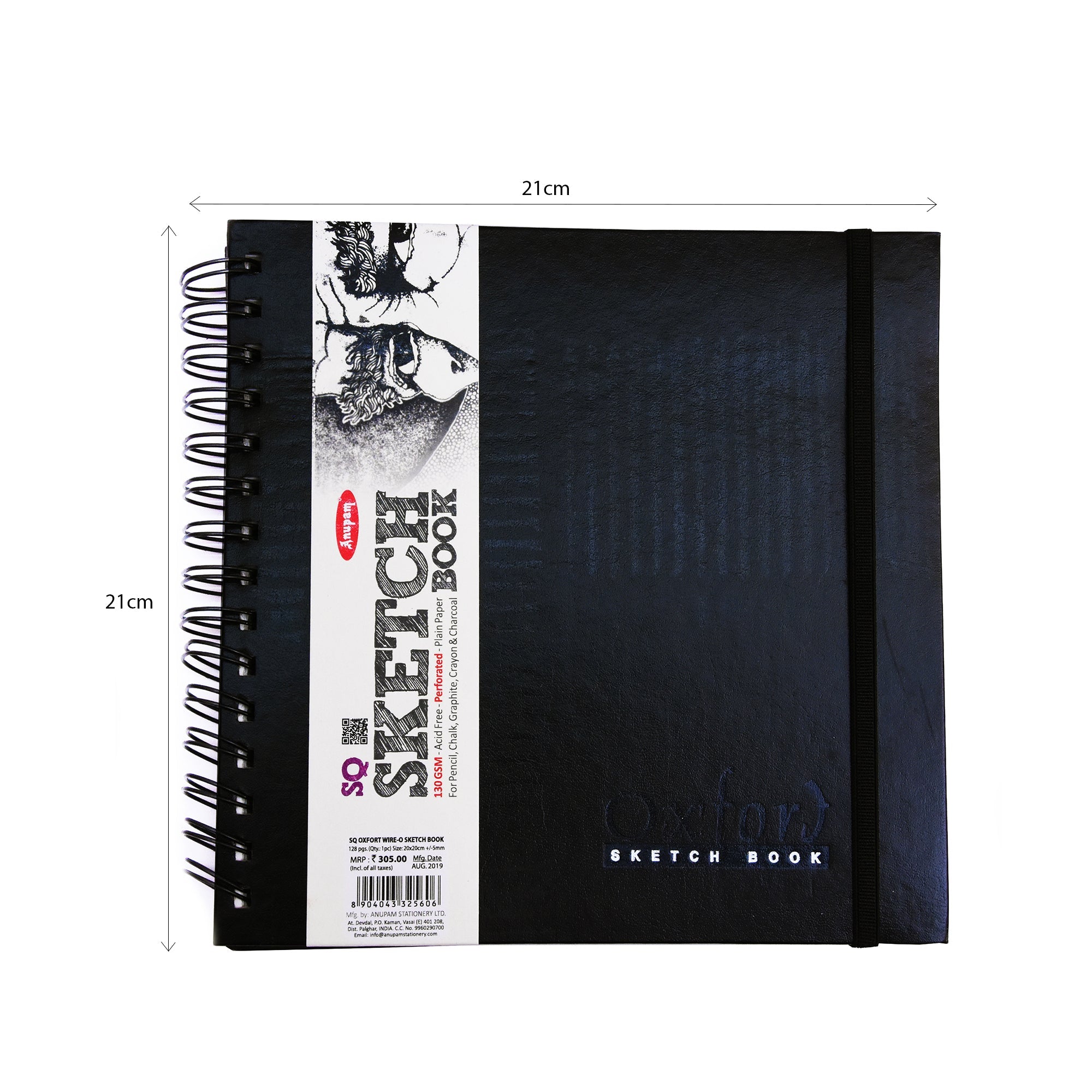 Oxford Sketch Drawing Book Wireo Bound 20X20Cm 140Gsm Square 128Pages An
