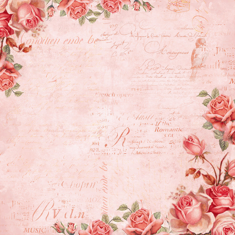 Paper Pack 6In X 6In 12Des X 2 Poppies & Roses 24 Sheets 250Gsm Lb