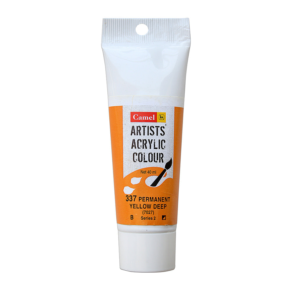 Camel Artists Acrylic Colour, 40ml - Permanent Yellow Deep