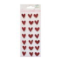 Itsy Bitsy Self-adhesive Glitter Stickers - Red Hearts, 21Pc