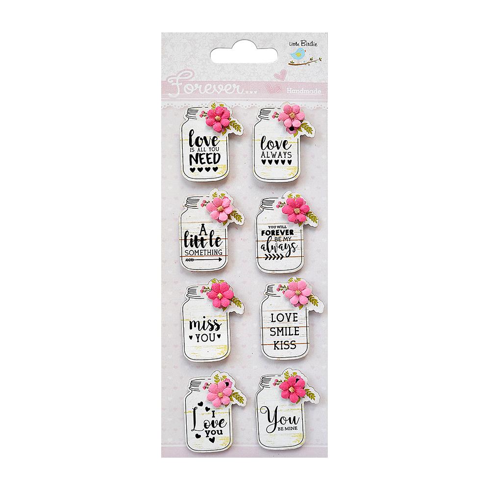 Itsy Bitsy Self-adhesive Stickers - Love Always, 8Pc