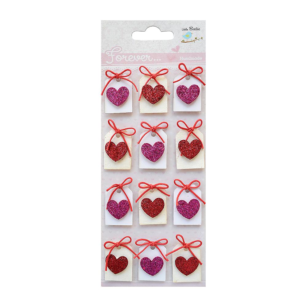 Itsy Bitsy Self-adhesive Stickers - Love Knots, 12Pc