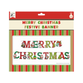Little Birdie Merry Christmas Festive Banner 15pc & Ribbon 4m