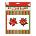 Little Birdie Pretty Poinsettia Christmas Banner - 12pc with 4m Ribbon