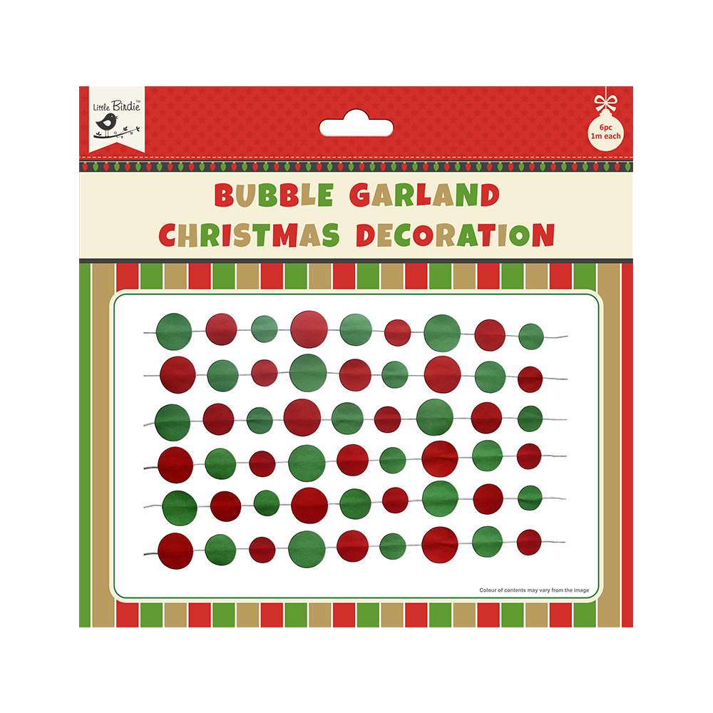 Little Birdie Christmas Bubble Garland Decoration 6pc (1m Each)