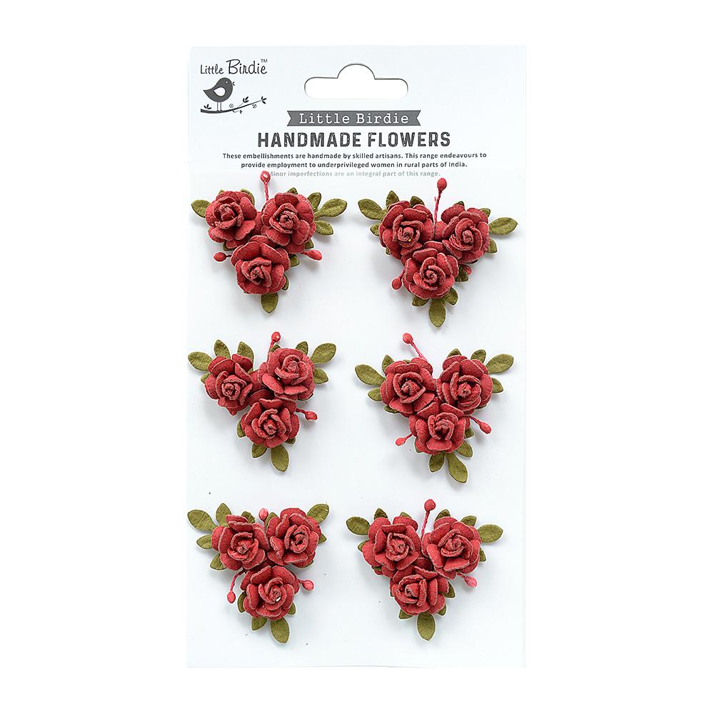 Little Birdie Handmade flowers- Francisca Love & Roses 6Pcs
