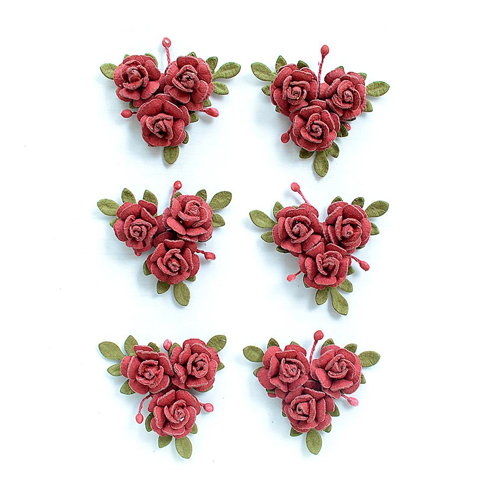 Little Birdie Handmade flowers- Francisca Love & Roses 6Pcs