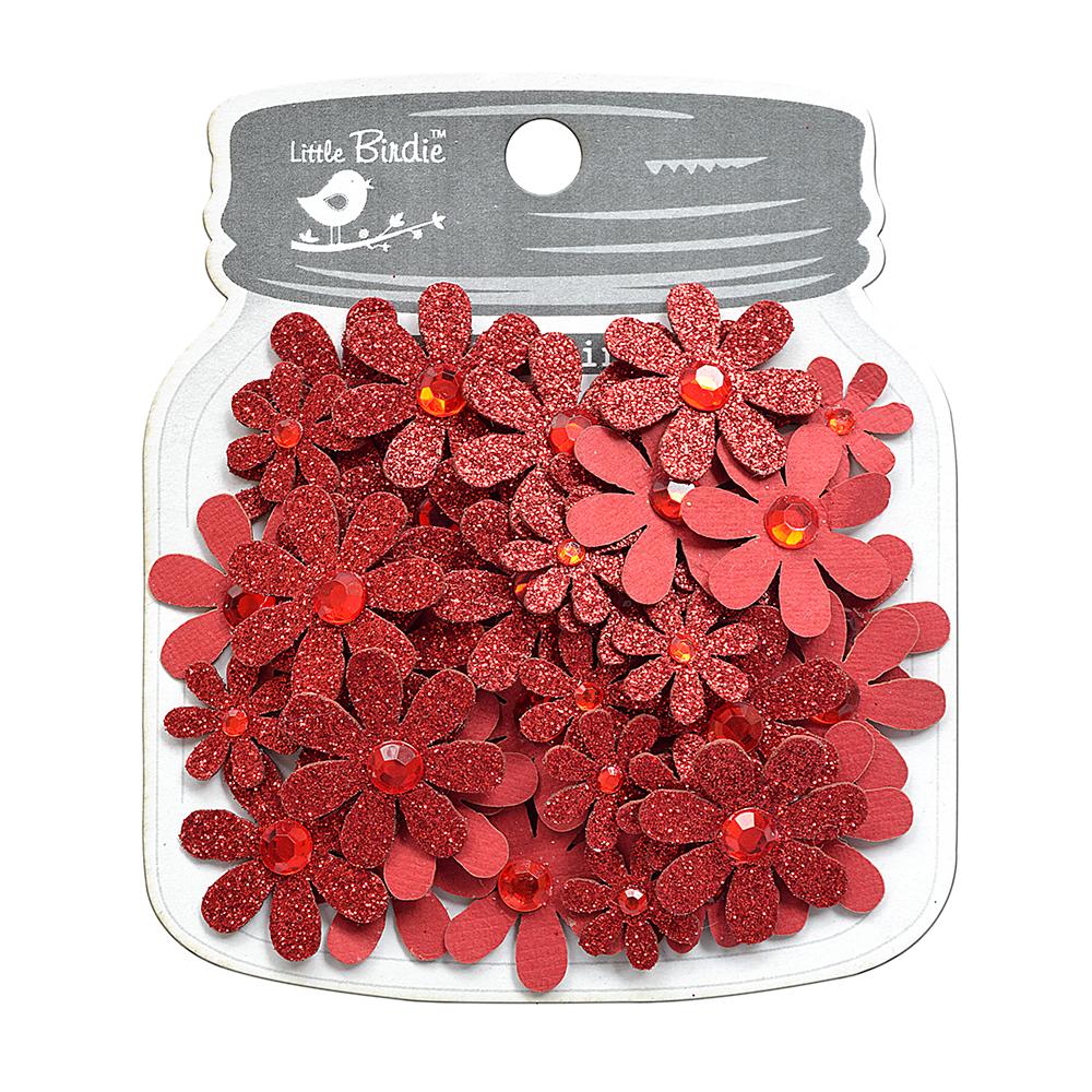 Little Birdie Handmade flowers- Sparkle Florettes Love & Roses 60Pcs