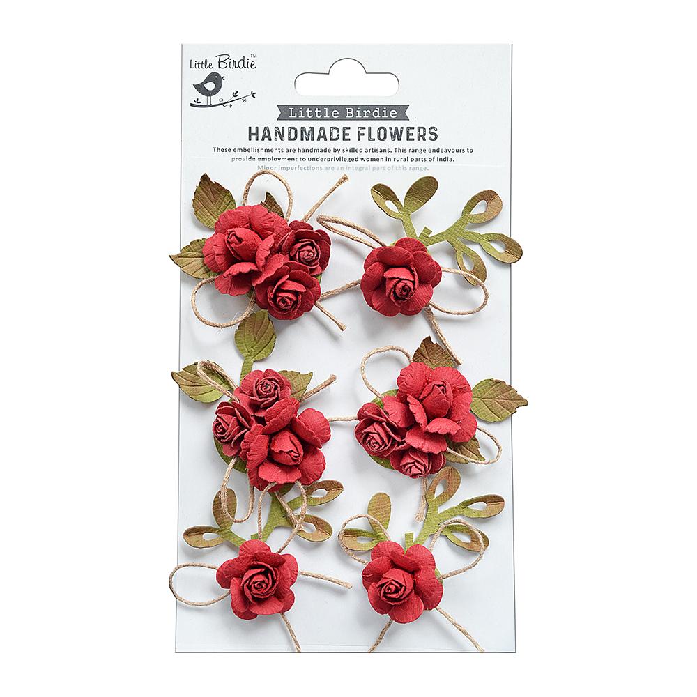 Little Birdie Handmade flowers- Nora Love & Roses 6Pcs