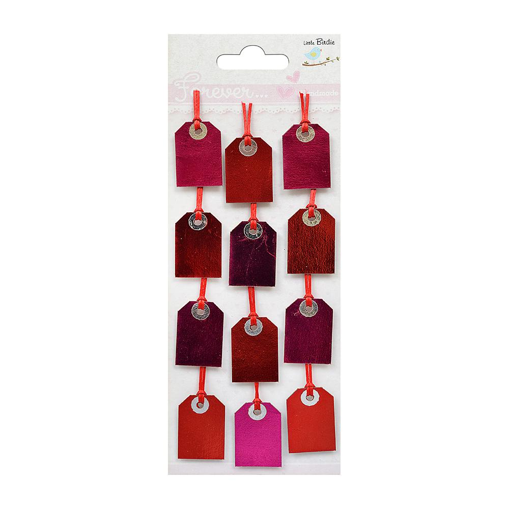 Little Birdie Self-adhesive Stickers - Foil Tags, 12Pc