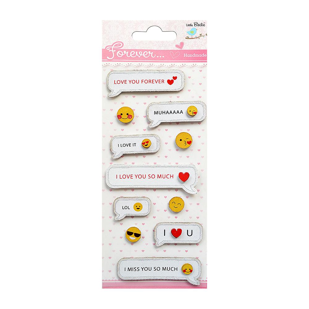 Glitter Stickers- Love You Forever 11Pcs