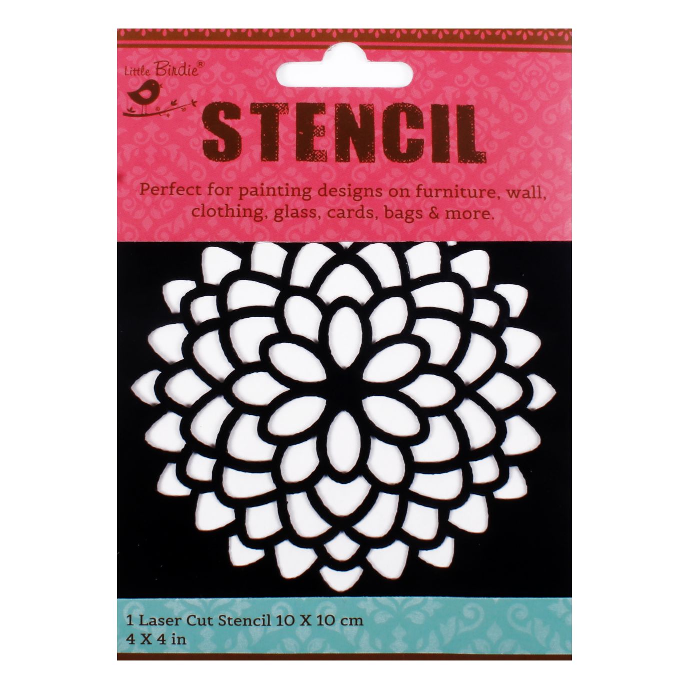 Stencil Dhalia 4X4Inch 1Pc Lb