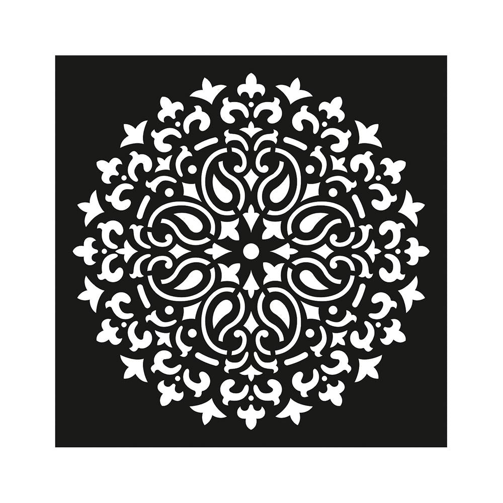 Stencil Paisley Mandala 4X4Inch 1Pc Lb