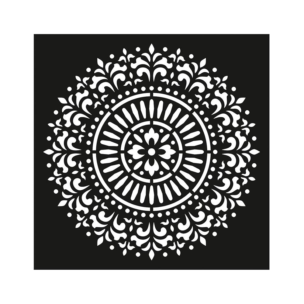 Stencil Fleur De Lis Mandala 4X4Inch 1Pc Lb