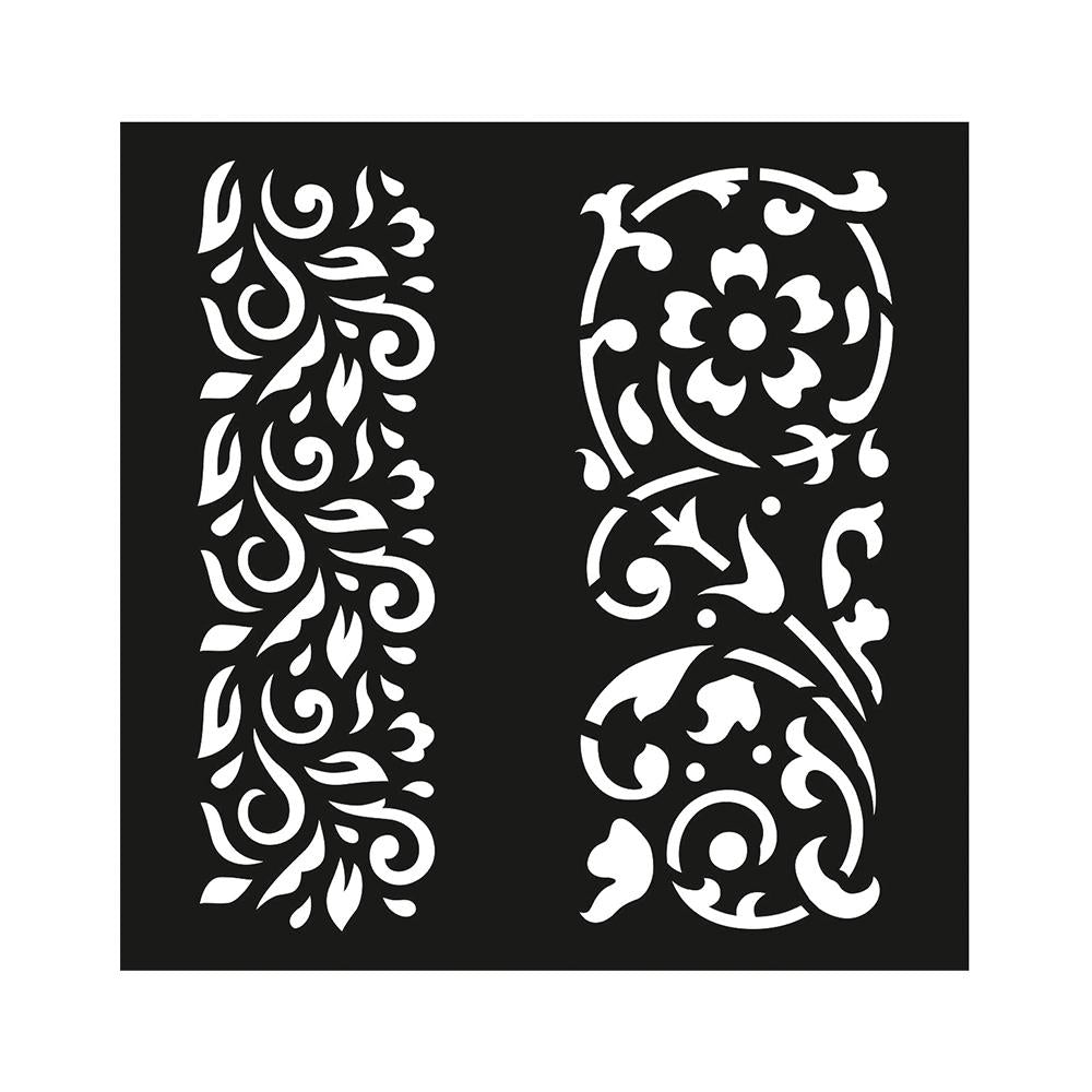 Stencil Elegant Border 4X4Inch 1Pc Lb