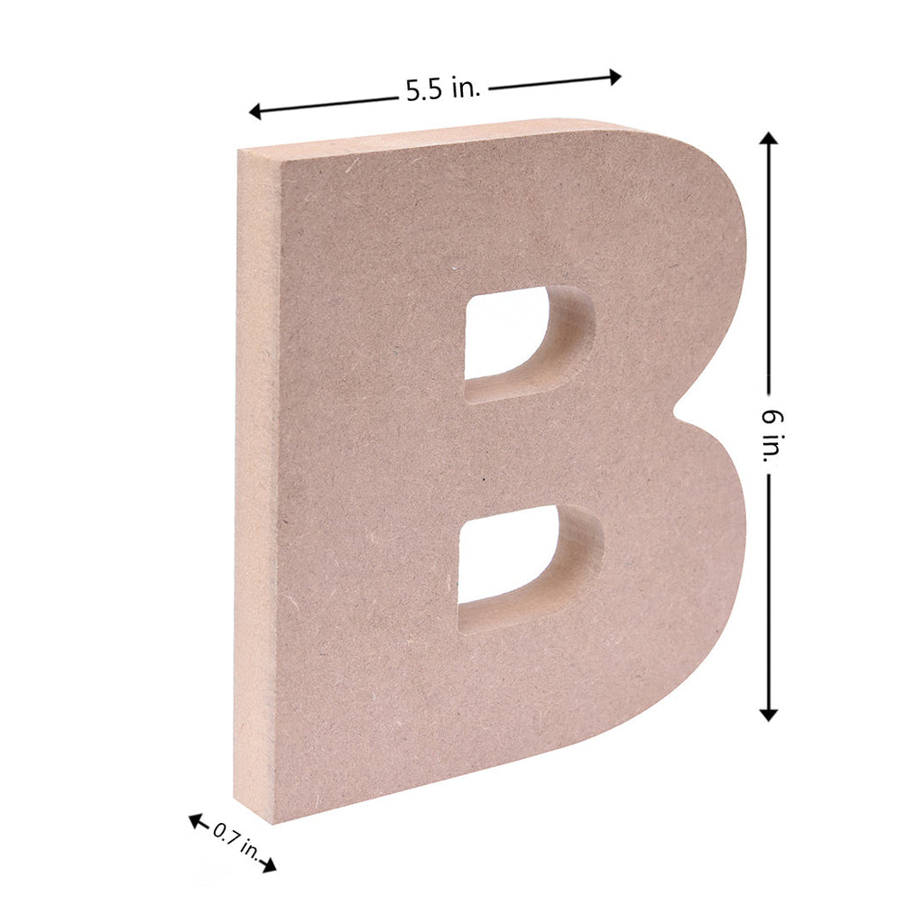 MDF Alphabet B W5.5 X H6Inch 18Mm Thick 1Pc Lb